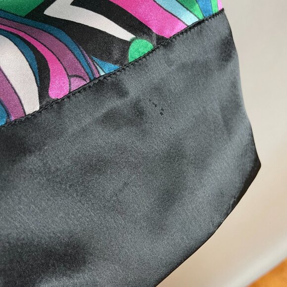 Vintage Y2K Dress Retro Print Flower Power V-Neck Mini A-Line Sleeveless Black - Picture 9 of 13